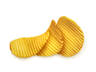 Sticker - Potato chips, vector illustration