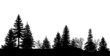 Schwarze Silhouette eines Waldes, Vektor und freigestellt