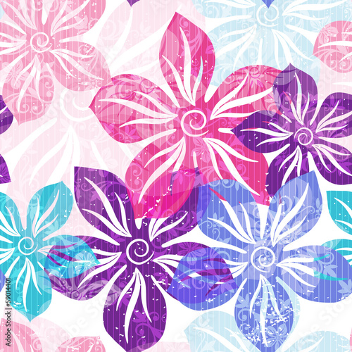 Naklejka - mata magnetyczna na lodówkę Seamless floral gentle pattern