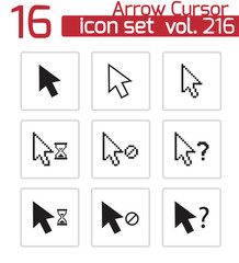 Wall Mural - Vector black mouse cursor icons set