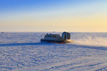 Sticker - Hovercraft on winter Baikal, Siberia, Russia