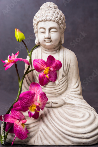 Board z aluminiowym obramowaniem Budda z orchidei