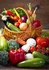 Wall Mural - Fresh, organic vegetables in the basket
