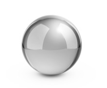 Metal Sphere Render On White Isolated With Clipping Path