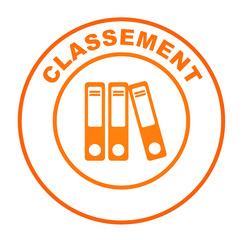 Poster - classement sur bouton web rond orange