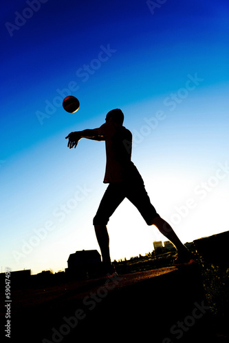 Fotoboard na płycie Sport na świeżym powietrzu, sylwetki mężczyzn