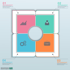 Aufkleber - Abstract paper infographic