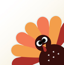 Beautiful Cartoon Turkey Bird For Thanksgiving Day