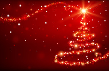 Wall Mural - magic christmas tree. christmas background