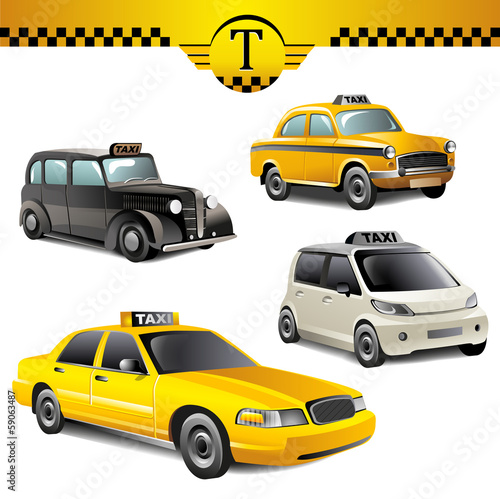 Naklejka ścienna taxi cars