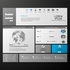Wall Mural - clean modern website template in editable vector format