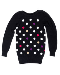 Black sweater with a pattern of polka dots