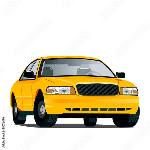 Obraz w ramie Yellow car