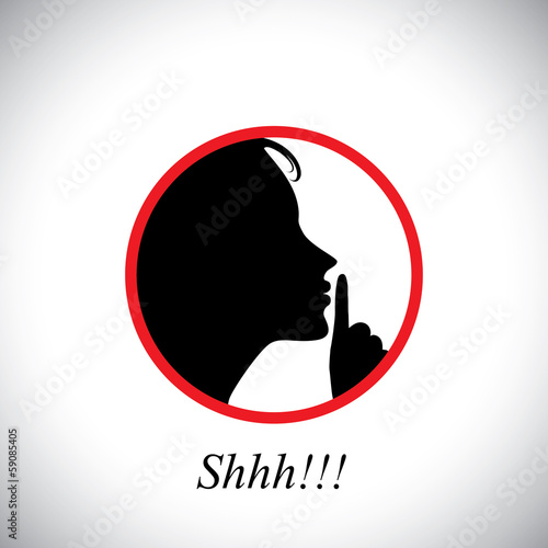 Fotografie, Obraz young woman saying shh & gesturing using her forefinger - concep