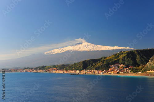 Obraz na płótnie canvas czteroczęściowy "tetraptyk" Etna sicilia