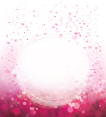 Wall Mural - vector pink background with hearts for valentine's day design.