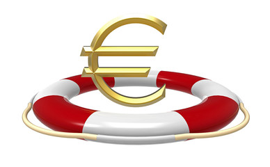 Wall Mural - lifebuoy with euro sign