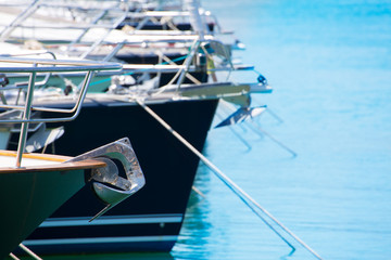 Sticker - Boat bow with Anchor detail of sailboats in a row