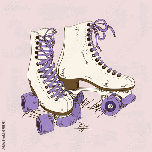 Board z aluminiowym obramowaniem Ilustracja z retro wrotki