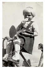Wall Mural - tricycle girl - photo scan - about 1945