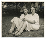 Fototapeta Młodzieżowe - Two nurses on the lawn - circa 1950