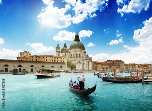 Tapeta ścienna Kanał grande i bazylika santa maria della salute, wenecja, włochy