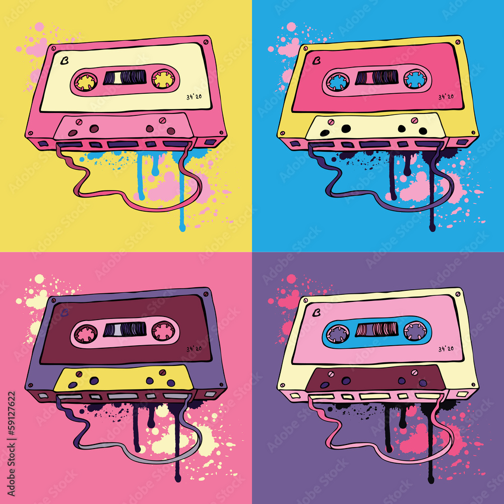 Retro Audio cassette tape Stock Vector | Adobe Stock