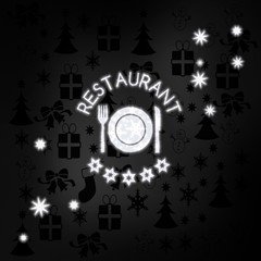 Wall Mural - noble restaurant label with stars