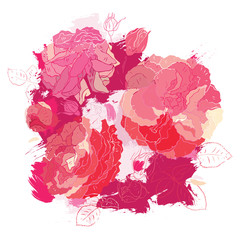 Sticker - Decorative floral background.