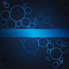 Poster - Abstract background with blue shining circles