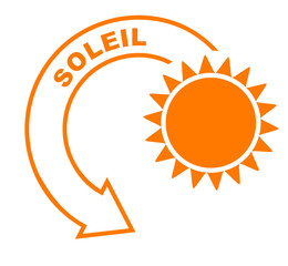 Canvas Print - soleil flèche orange