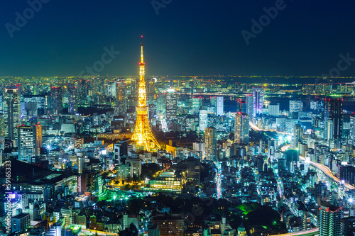 Tapeta ścienna Tokio noc