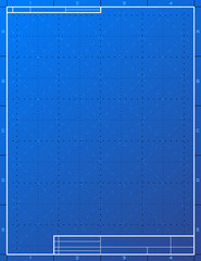 Blank blueprint paper for drafting. Drawing sheet layout