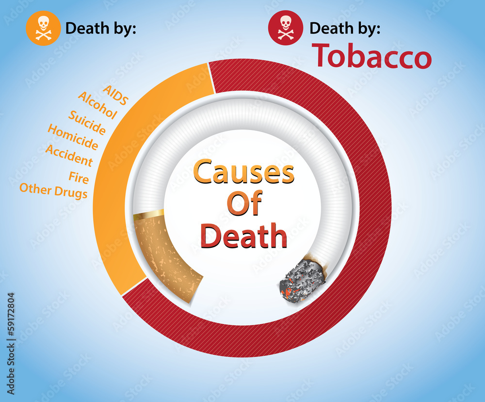 tobacco related mortality Tobacco-Related / Deaths by Stock Vector Health effects of smoking tobacco