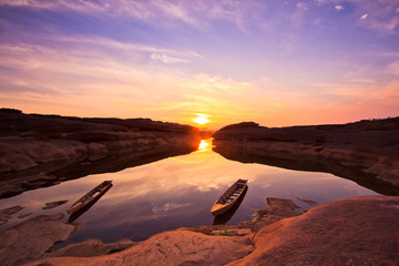 Wall Mural - Longtail boat at Sam-Pan-Bok in the sunrise, Thailand