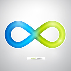 Poster - Blue, Green Abstract infinity symbol