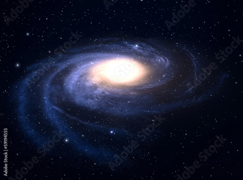 Naklejka samoprzylepna Galaktyka spiralna w przestrzeni kosmicznej.