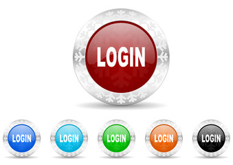 login icon christmas vector set