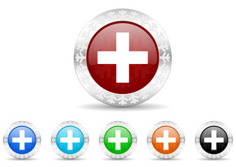 Poster - plus icon vector set