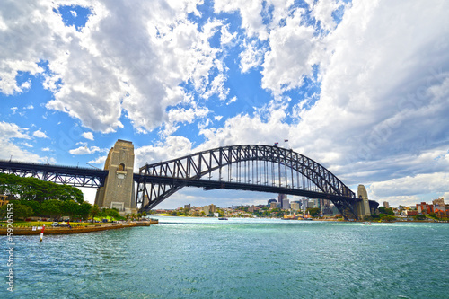 Obraz na płótnie canvas czteroczęściowy "tetraptyk" Sydney Harbour Bridge.