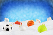 christmas balls of sport snow
