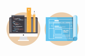 Website programming and development icons