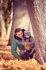 man in the autumn park