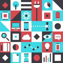 Poster - Modern technology flat pattern