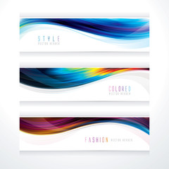 Leinwandbilder - Banner header set of wavy line suitable for hairstyle.