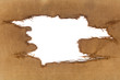 background of burlap with a white hole for writing text.