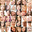 © Khorzhevska - Collage of smiling faces. Collection of beautiful human faces wi