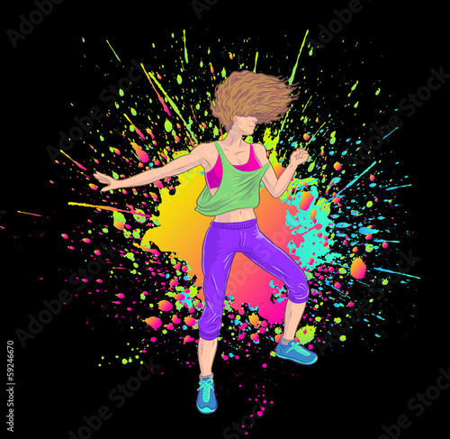 Board z aluminiowym obramowaniem Brunetka taniec dziewczyna fitness zumba