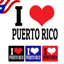 I Love Puerto Rico Sign And Labels