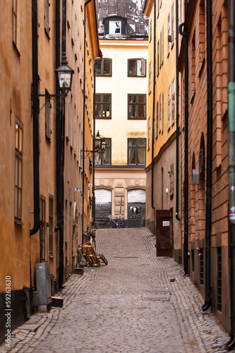Board z aluminiowym obramowaniem Ulica w sztokholmie